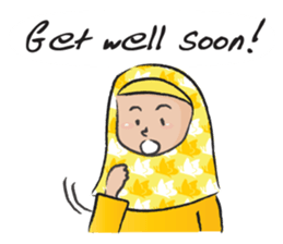 yellow scarf girl sticker #14689849