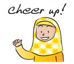 yellow scarf girl sticker #14689851