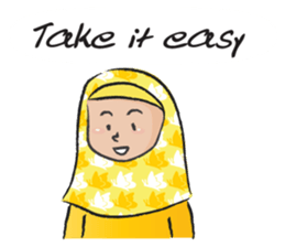 yellow scarf girl sticker #14689852