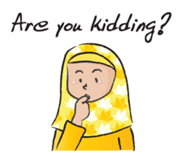 yellow scarf girl sticker #14689854