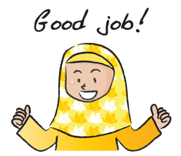 yellow scarf girl sticker #14689856