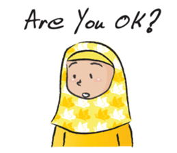 yellow scarf girl sticker #14689858