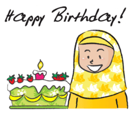 yellow scarf girl sticker #14689860