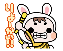 A Rabbit and A Frog and Tabby Cat Gummy sticker #14690217