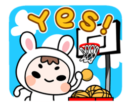 A Rabbit and A Frog and Tabby Cat Gummy sticker #14690220