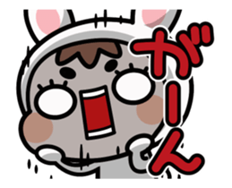 A Rabbit and A Frog and Tabby Cat Gummy sticker #14690222