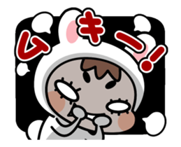 A Rabbit and A Frog and Tabby Cat Gummy sticker #14690224