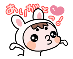 A Rabbit and A Frog and Tabby Cat Gummy sticker #14690226