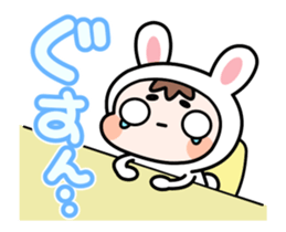 A Rabbit and A Frog and Tabby Cat Gummy sticker #14690228