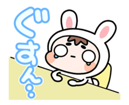 A Rabbit and A Frog and Tabby Cat Gummy sticker #14690228