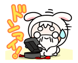 A Rabbit and A Frog and Tabby Cat Gummy sticker #14690229