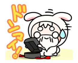 A Rabbit and A Frog and Tabby Cat Gummy sticker #14690229