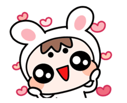 A Rabbit and A Frog and Tabby Cat Gummy sticker #14690233