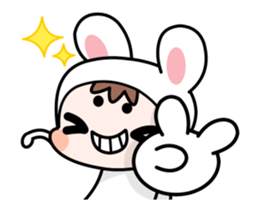 A Rabbit and A Frog and Tabby Cat Gummy sticker #14690234