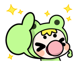 A Rabbit and A Frog and Tabby Cat Gummy sticker #14690235