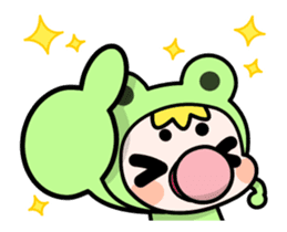 A Rabbit and A Frog and Tabby Cat Gummy sticker #14690235