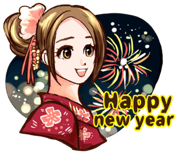 Kimono girl (New Year Special Edition) sticker #14692462