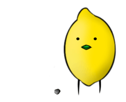 white ball rabbit family-lemon bird-move sticker #14692639