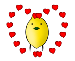 white ball rabbit family-lemon bird-move sticker #14692643