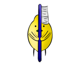white ball rabbit family-lemon bird-move sticker #14692647