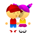 Cute Girl & Boy stickers (animated)