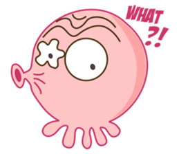 Mischievous and Lovely Pink Octopus sticker #14693790