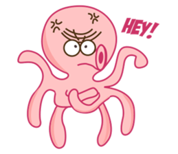 Mischievous and Lovely Pink Octopus sticker #14693791
