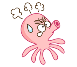 Mischievous and Lovely Pink Octopus sticker #14693792