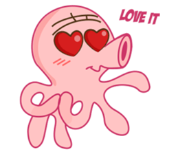 Mischievous and Lovely Pink Octopus sticker #14693793