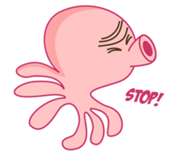 Mischievous and Lovely Pink Octopus sticker #14693794