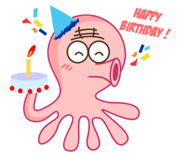 Mischievous and Lovely Pink Octopus sticker #14693795