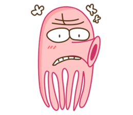 Mischievous and Lovely Pink Octopus sticker #14693796