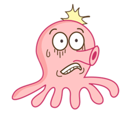 Mischievous and Lovely Pink Octopus sticker #14693797