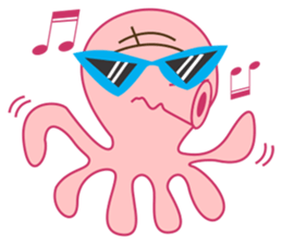 Mischievous and Lovely Pink Octopus sticker #14693798