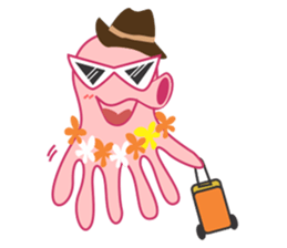 Mischievous and Lovely Pink Octopus sticker #14693799
