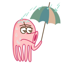 Mischievous and Lovely Pink Octopus sticker #14693800