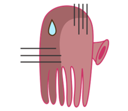 Mischievous and Lovely Pink Octopus sticker #14693801