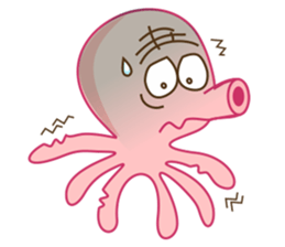 Mischievous and Lovely Pink Octopus sticker #14693802