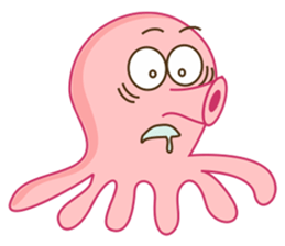 Mischievous and Lovely Pink Octopus sticker #14693803