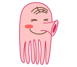 Mischievous and Lovely Pink Octopus sticker #14693805