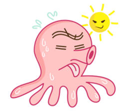 Mischievous and Lovely Pink Octopus sticker #14693806