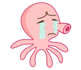 Mischievous and Lovely Pink Octopus sticker #14693808