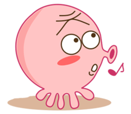 Mischievous and Lovely Pink Octopus sticker #14693809