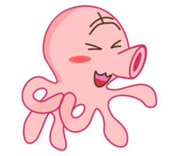 Mischievous and Lovely Pink Octopus sticker #14693810