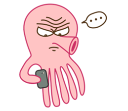 Mischievous and Lovely Pink Octopus sticker #14693811