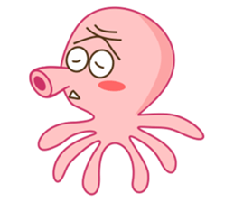 Mischievous and Lovely Pink Octopus sticker #14693813