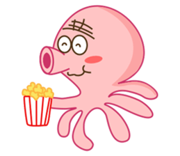 Mischievous and Lovely Pink Octopus sticker #14693815