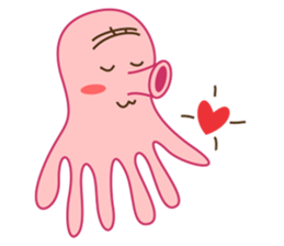 Mischievous and Lovely Pink Octopus sticker #14693818