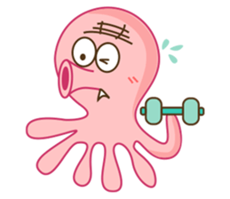 Mischievous and Lovely Pink Octopus sticker #14693819