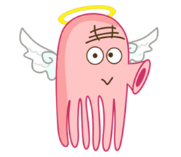 Mischievous and Lovely Pink Octopus sticker #14693820